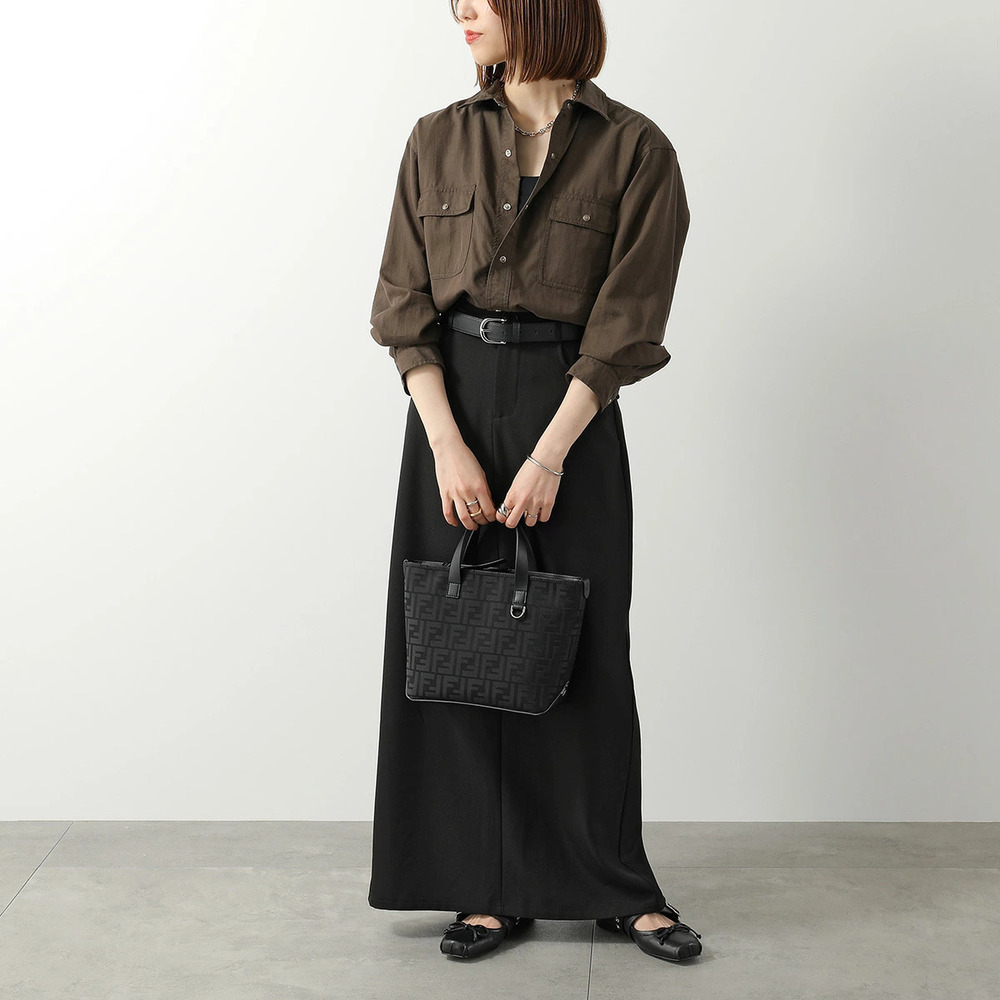 Fendi handbag FF Square Tote Bag Zucca BLACK